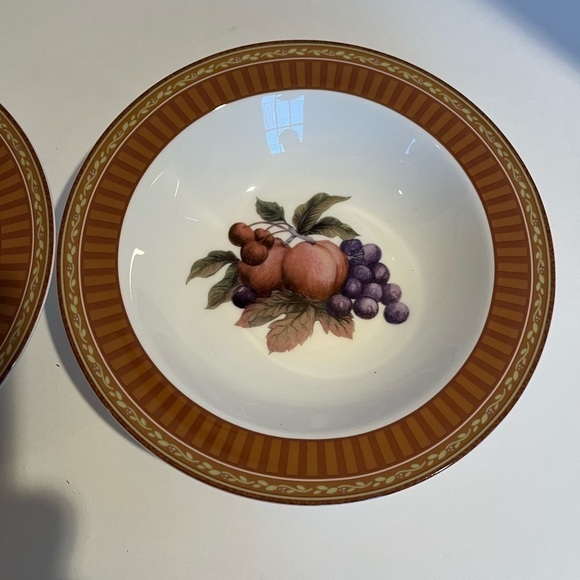 Fitz and Floyd Classic Choices Tuscany Pattern Set of 2 Rimmed Bowls New - Picture 3 of 9